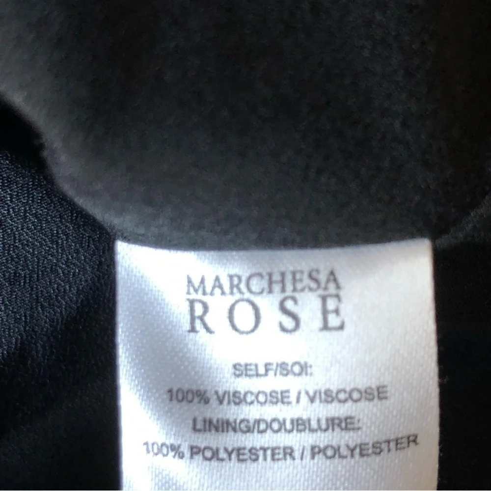 Marchesa Rose Black Caviar Sleeveless Dress M